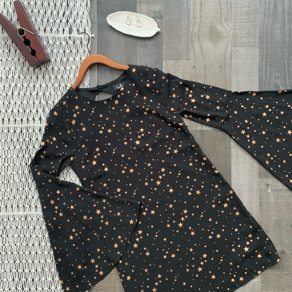 Lulu's Extra Celestial Star Print Shift Dress
